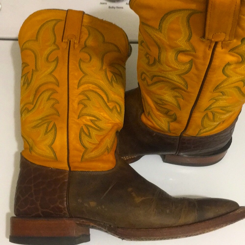 Justin Square Toe Boots EUC Cowboy Western - Picture 3 of 9